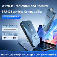 Llano Wireless HDMI Transmitter and Receiver Kit 50M 4K Output for Laptop HDMI TV Monitor PC Projector Plug and Play Dual-band 5.8G+2.4G Wireless Transmission