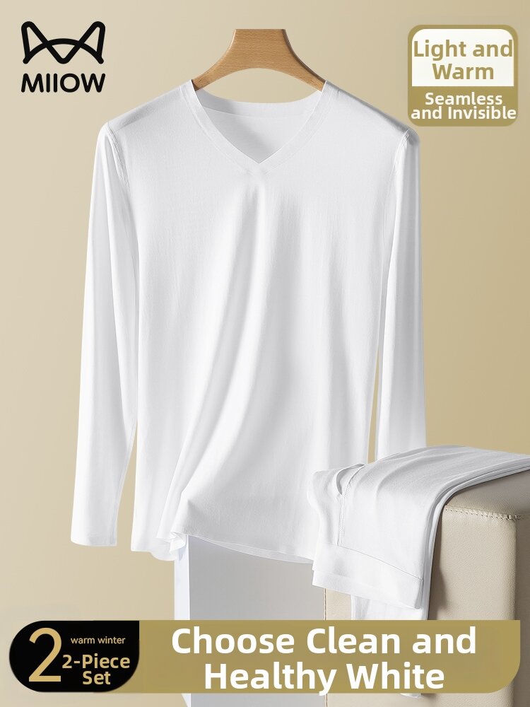 MiiOW | Moisture Wicking Seamless Thermal Underwear Set White Harga  108 Ringgit*Penghantaran Percuma