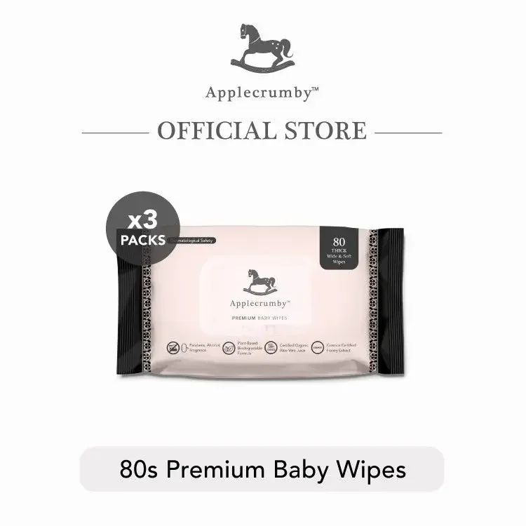 Applecrumby Extra Thick Baby Wipes (80's x 3 Packs)