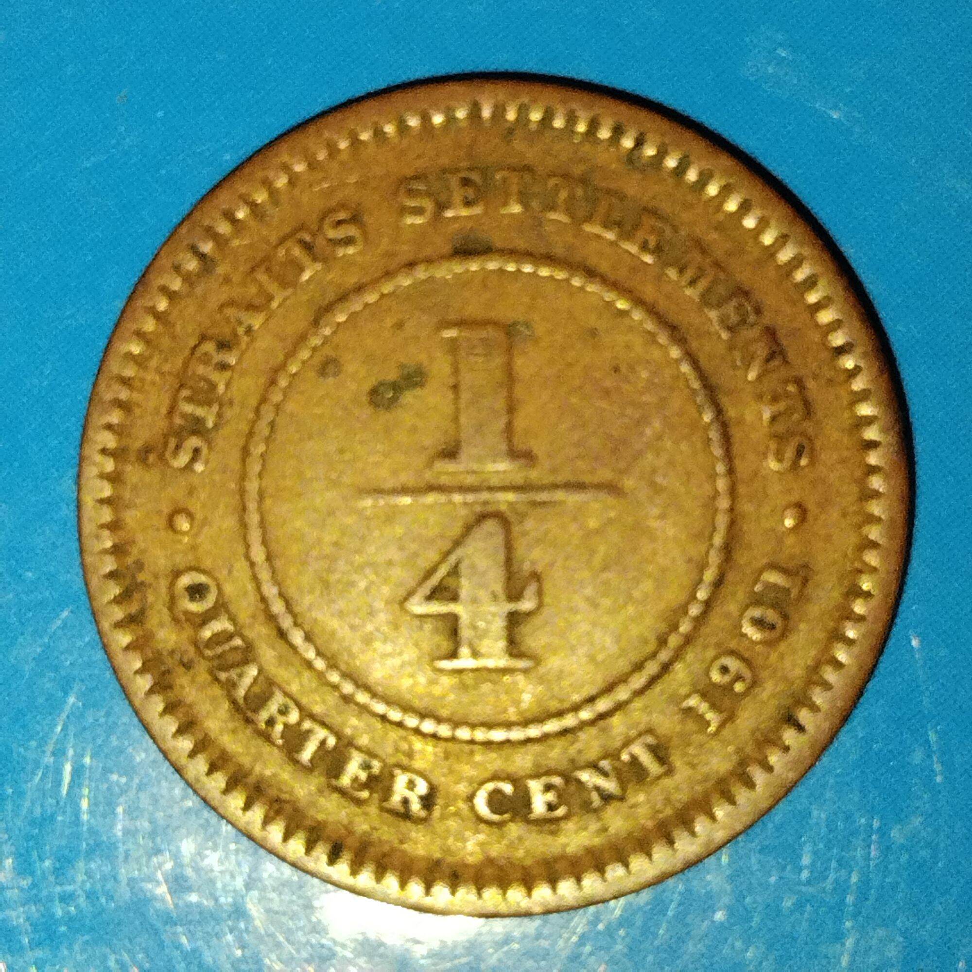 DUIT LAMA 1/4 CENTS QUEEN VICTORIA BRONZE QUATER GANGSA SYILING SUKU SEN VICTORIA MALAYA BRITISH TANAH MELAYU ORIGINAL ASLI OLD COIN