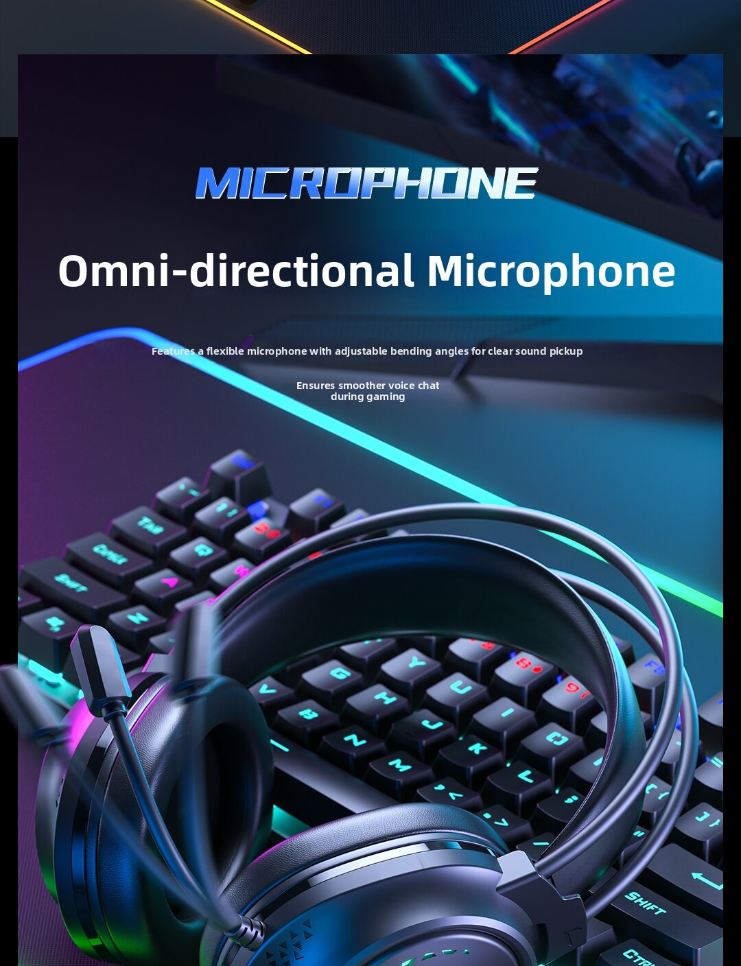 Cuffie gaming con microfono a cancellazione del rumore per pc_voghion.com