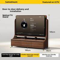 SAMEDREAM | Real Wood Mobile Living Room TV Stand for Small Spaces