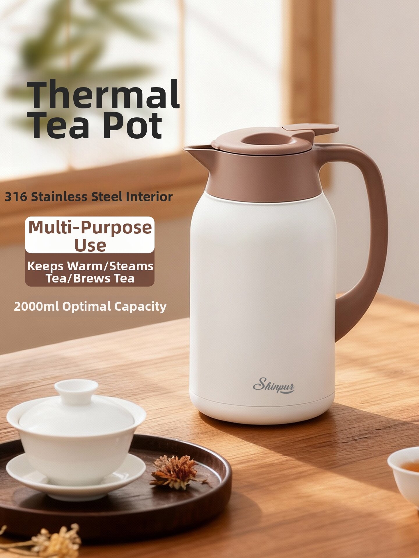 Insulated Tea Separator Flask Large Capacity Handle Harga  261 Ringgit*Penghantaran Percuma