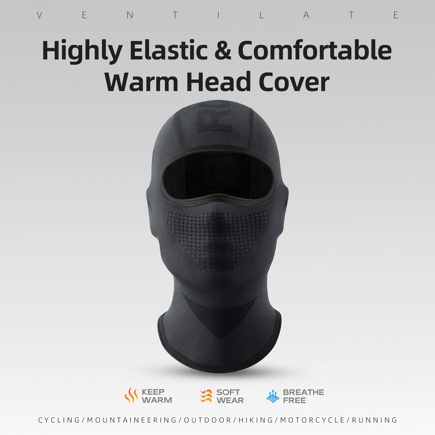 ROCKBROS đạp xe mặt nạ Windproof khẩu trang đi xe máy Nam Nữ đàn hồi cao thoải mái đầu ấm Bìa liền mạch đan đi xe đạp Balaclava