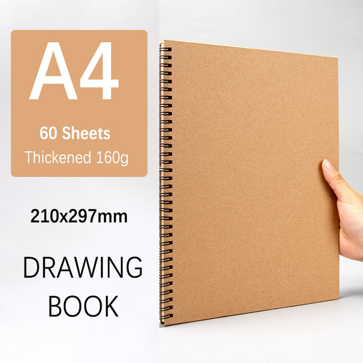 Art Sketchbook 160gsm 30 Sheets/60 Pages Drawing Watercolor Spiral Notebook For Sketching