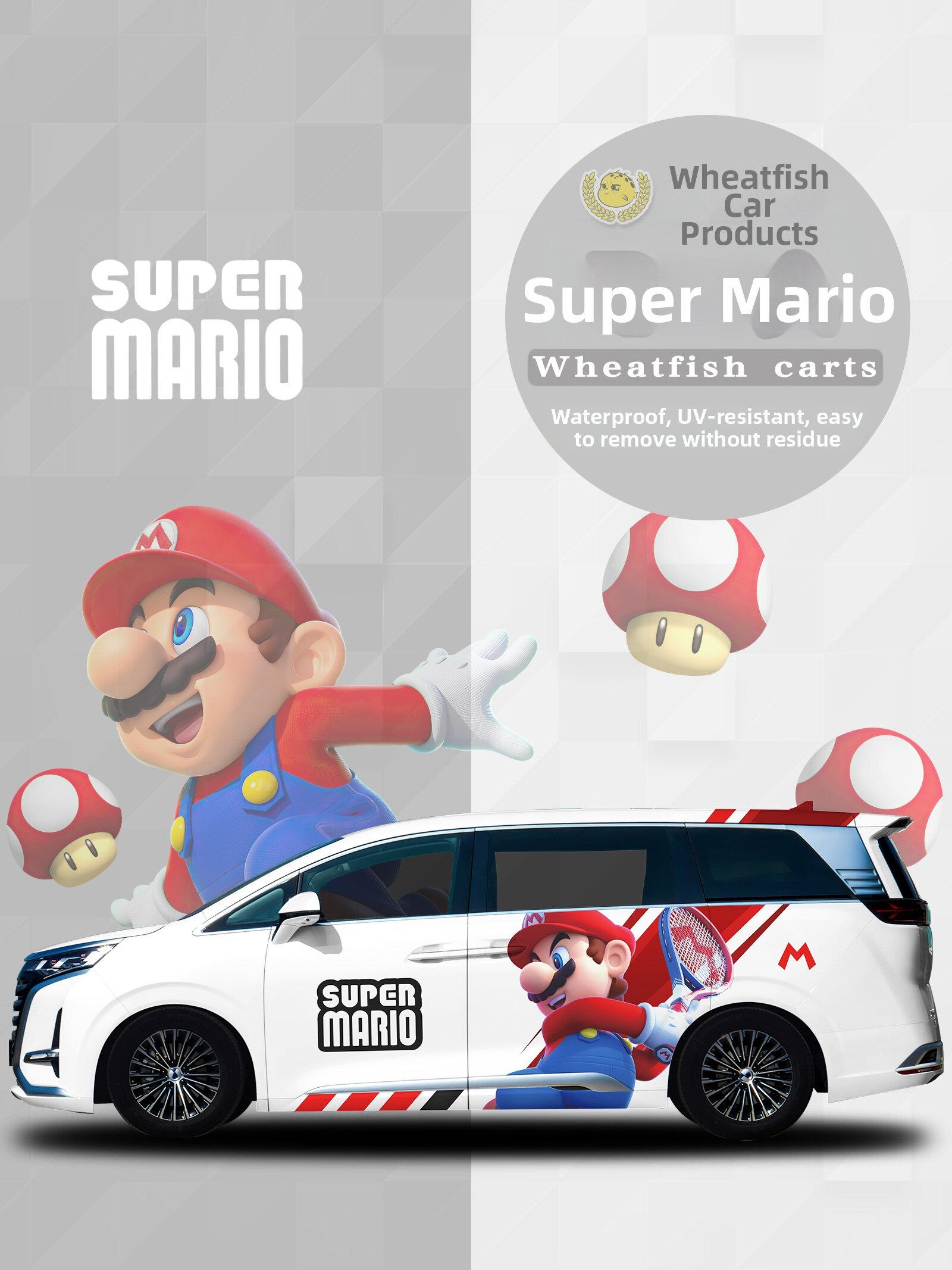 NPC | Cute Cartoon Super Mario Car Decal Harga 3,581 Ringgit*Penghantaran Percuma