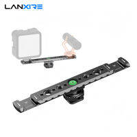 Dual Cold Shoe Mount Bracket Aluminum Dual Hot Shoe Extension Bar，Lightweight Cold Shoe Mount Adapter，Extension Bracket with Shoe Mount 1/4 Thread for Microphone LED Video Light