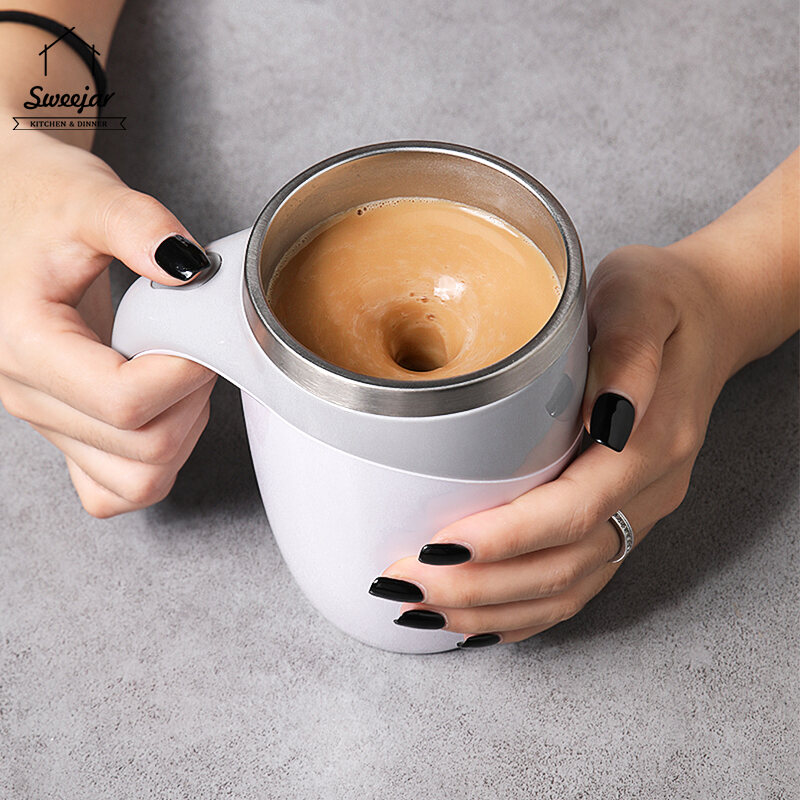 Electric Automatic Magnetic Stirring Mug Smart Mixer Coffee Thermos Cup  Stainless Steel Juice Milk Mixing Cup Cute Water Bottle