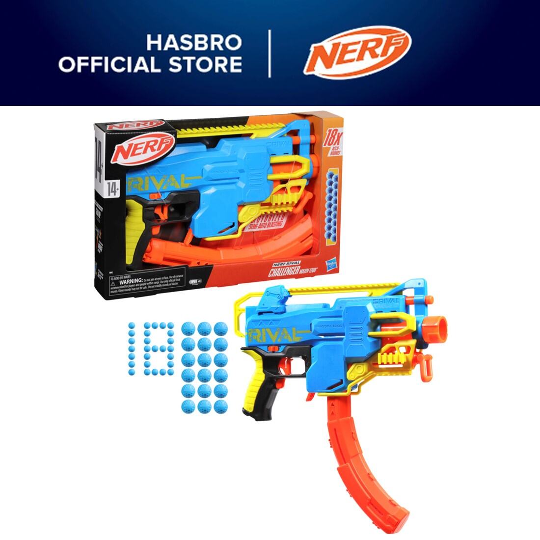 Nerf Rival Challenger MXXIV-1200 Motorized Blaster, Curved 12 Round ...