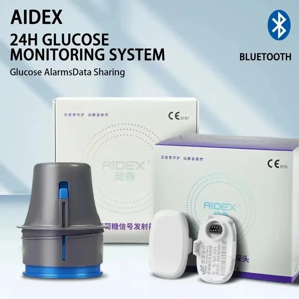 Freestyle Libre Aidex Dynamic Blood Glucose Monitoring CGMS 24h Realtime Monitor Scan Free Multilingual System Remote Monitoring