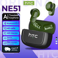 HTC NE51 Tai nghe phiên dịch AI Bluetooth 6.0 Dịch 134 ngôn ngữ Tai nghe Bluetooth không dây Âm thanh HiFi Gọi điện HD Chống ồn Kết nối nhanh Tai nghe Bluetooth Có micro
