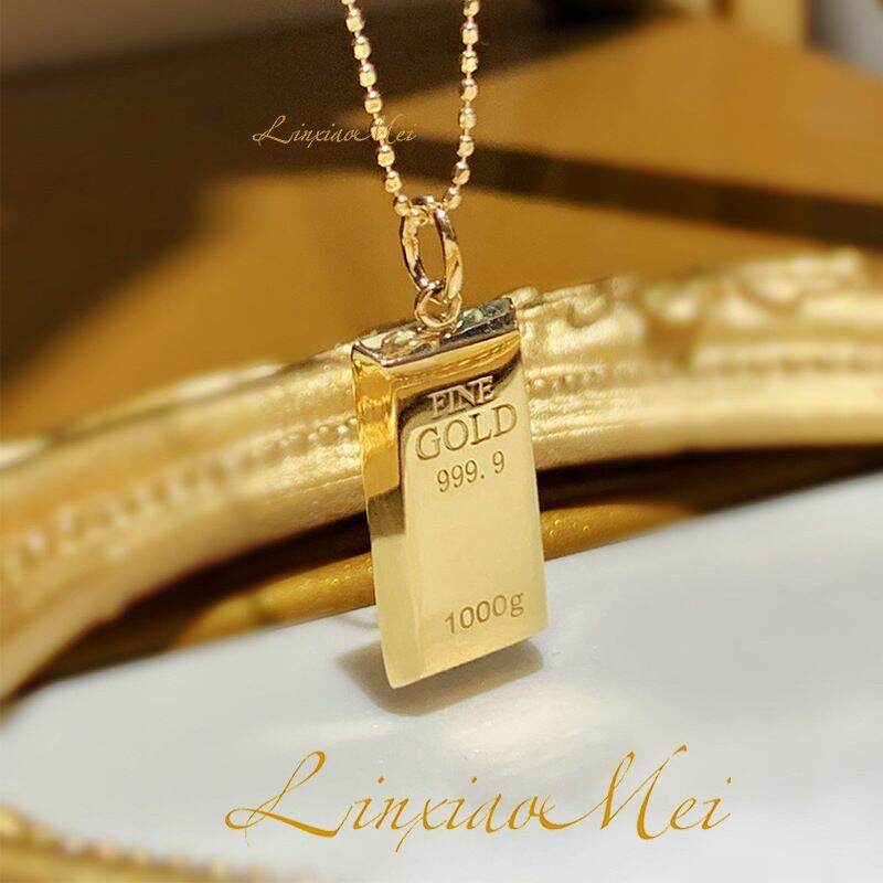 READY STOCK Gold Bar Pendant with 
