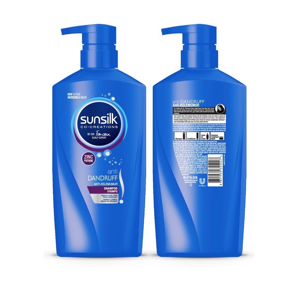 Sunsilk Shampoo 650ml Anti Dandruff ( Blue ) Lazada