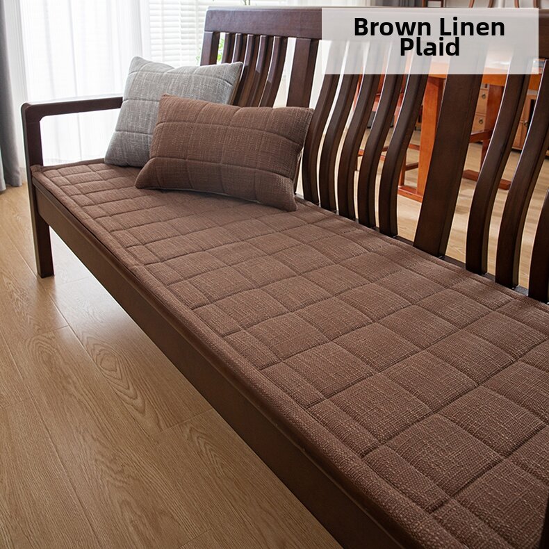 Thickened Cotton Linen Solid Wood Sofa Cushion Autumn Winter Anti-Slip Rosewood Sofa Seat Pad New 2024 Sofa Pad