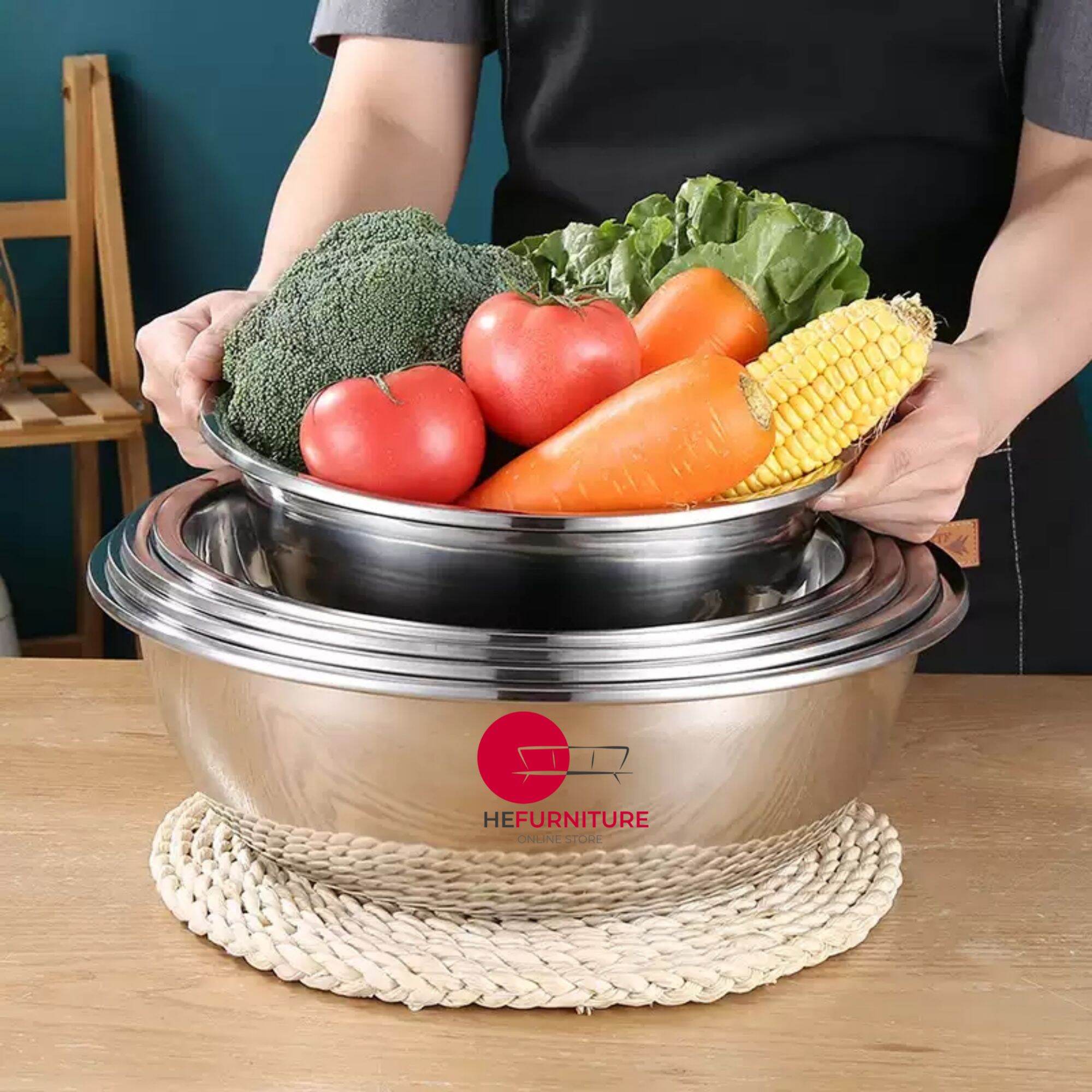 Stainless Steel Basin /Bowl /Washing Bowl/ Mixing Bowl Lazada