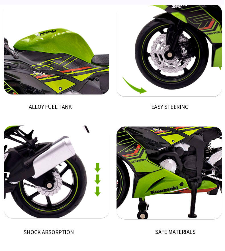 1/12 Kawasaki Ninja ZX-6R Motorcycle Toy 1:12 RMZ City Diecast