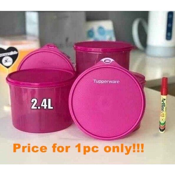 Tupperware Snack N Stor Square Container With Pink Lid 5352B / 