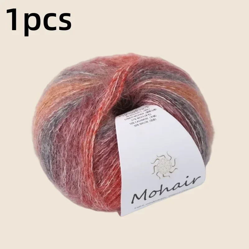 Segment Dyed Wool Yarn Gradient Mohair Soft Cotton Yarn For Crochet Knitting Baby Clothes