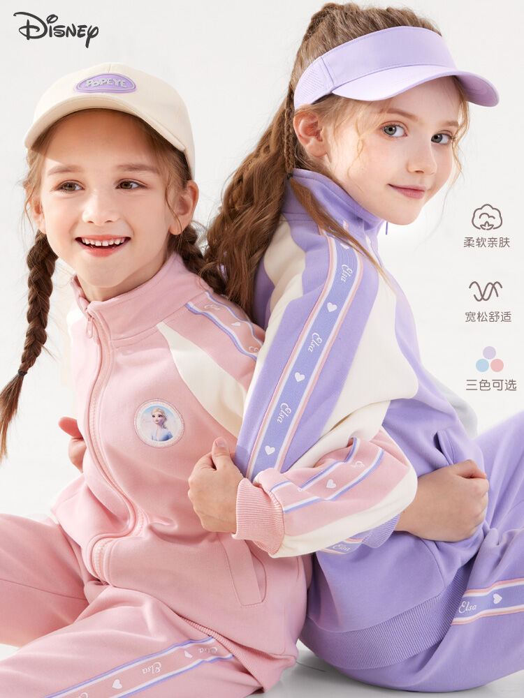 Disney Girls' Sporty Casual Outfit Set Cotton Polyester Blend Comfortable Breathable Fashionable Children's Clothing Harga  169 Ringgit*Penghantaran Percuma