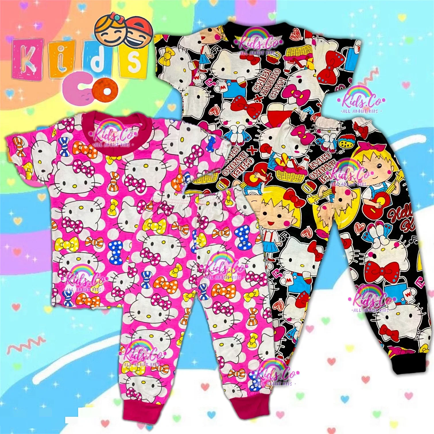 Readystock Pyjamas Hello Kitty Full Cotton Kids Size