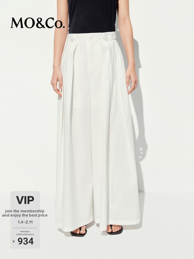 MO&Co. | Italian Craftsmanship Long Cotton Wide Leg Pants Harga 788 Ringgit*Penghantaran Percuma
