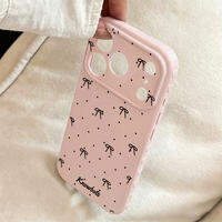 Cute Black BowKnot Printed Phone Case For iPhone 17 Pro Case iPhone 16 13 12 11 14 15 Pro Max Shockproof Bumper TPU Back Cover
