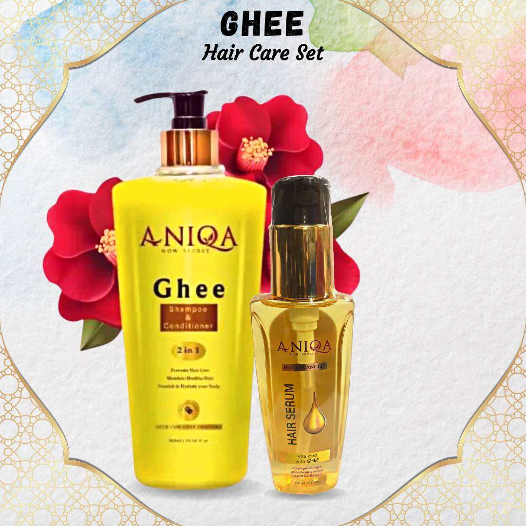 Aniqa Wow Secret Ghee Shampoo & Conditioner 2 in 1 and Hair Serum Lazada