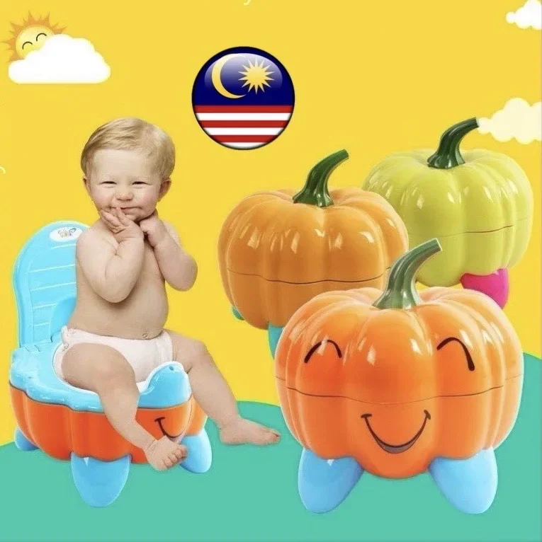 Cute Pumpkin Pedestal Pan Baby Potty Training Toilet Bowl Portable Urinal Comfortable