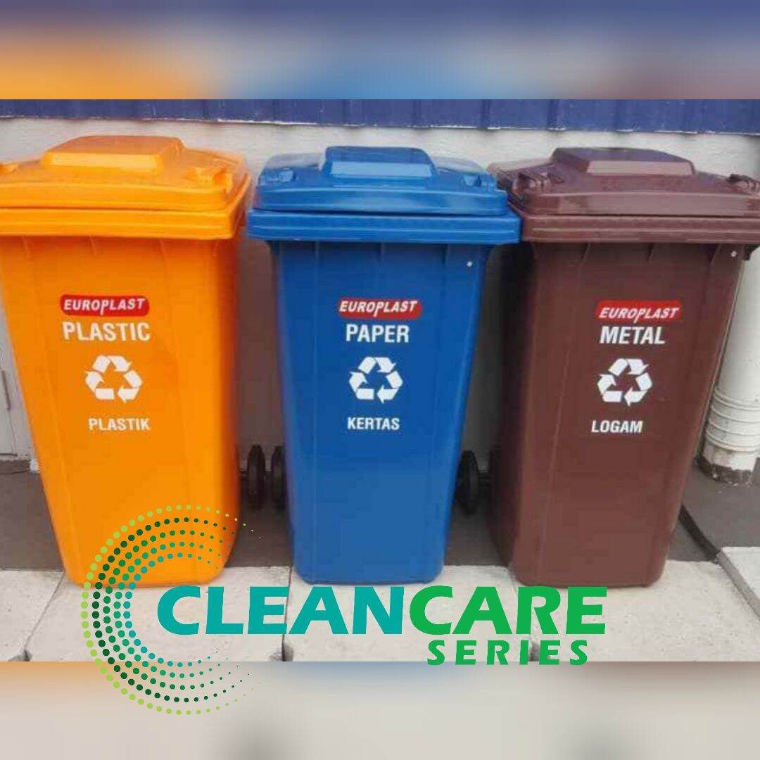 (Sticker 3 in 1) Recycle Mobile Garbage Bin/ Large Garbage bin with wheels/ Garbage Dustbin