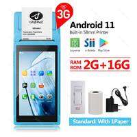 Handheld POS Terminal Android 12 PDA Device With 58mm Thermal Printer WiFi Bluetooth 4G Compatible with Loyverse POS