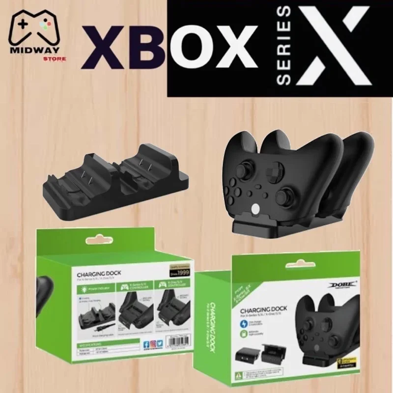 DOBE DUAL CHARGING DOCK FOR XBOX SERIES / XBOX ONE (S)/X WIRELESS CONTROLLER - 2 RECHARGEABLE BATTERY