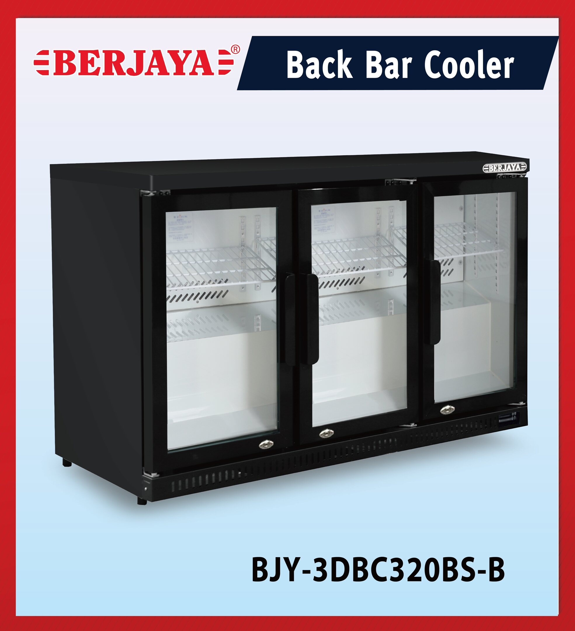 Berjaya Premium Back Bar Cooler 320L (3 Door) BJY-3DBC320BS-B | Lazada