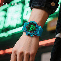 Sanda Original Dual Display Sport Watch|G-Style 7 Colors|2 Time 5ATM Waterproof|Luminous Snooze Alarm|Quartz Digital Unisex Gift|Countdown Stopwatch Day Week Casual Fashion Watches