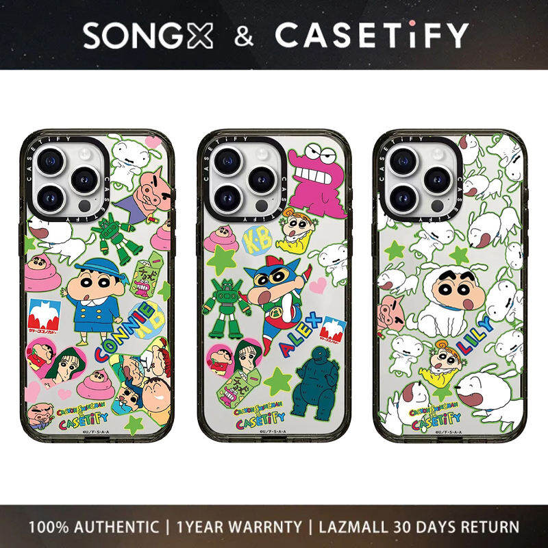 SONGX Casetify Acrylic Phone Case Co Branded Crayon Shin-chan Pattern Case With Magsafe For iPhone 17 16 15 14 13 12 Pro Max/ iPhone 17 16 15 14 13 12 Pro/ iPhone 17 16 15 14 13 12