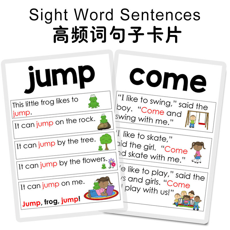 High Frequency Word Sentence Sight Word Sentences English Language ...