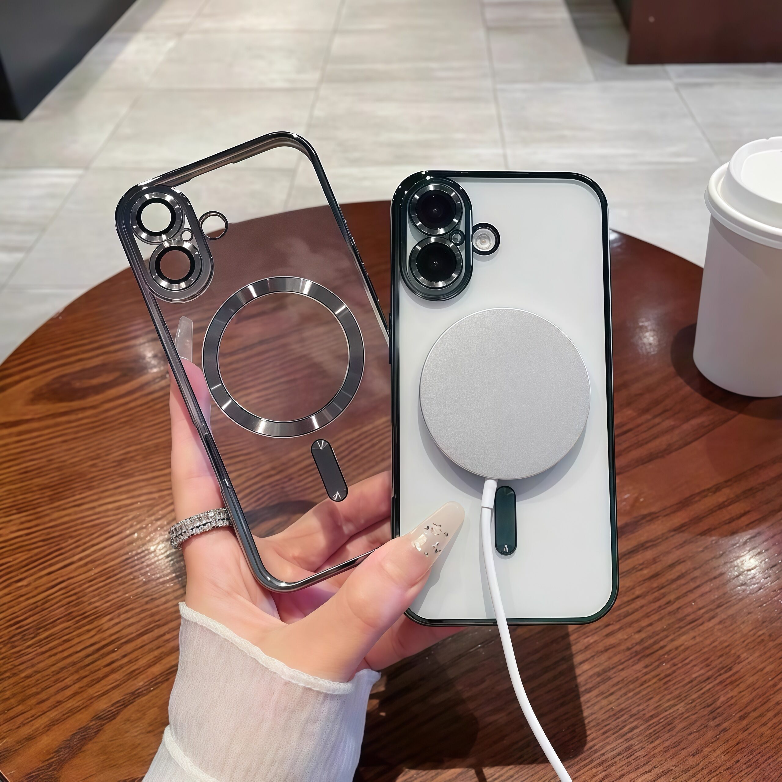 Magnetic Clear Phone Case For Iphone 17 Pro Plating Cover Soft Tpu_voghion.com