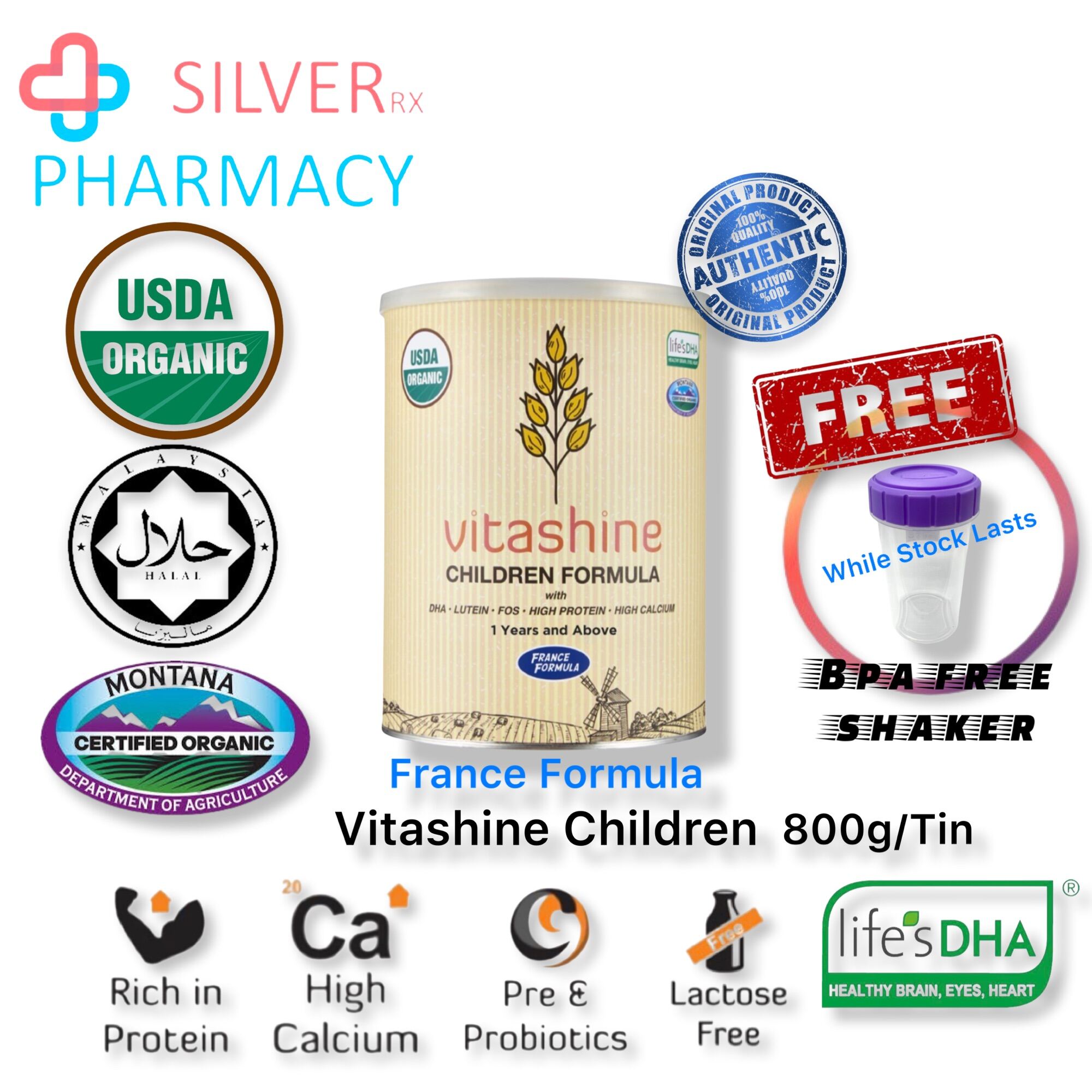 [FREE Shaker] [Exp 11/2025] Vitashine Children Formula 800g with DHA and Lutein, Children Soy Based Milk