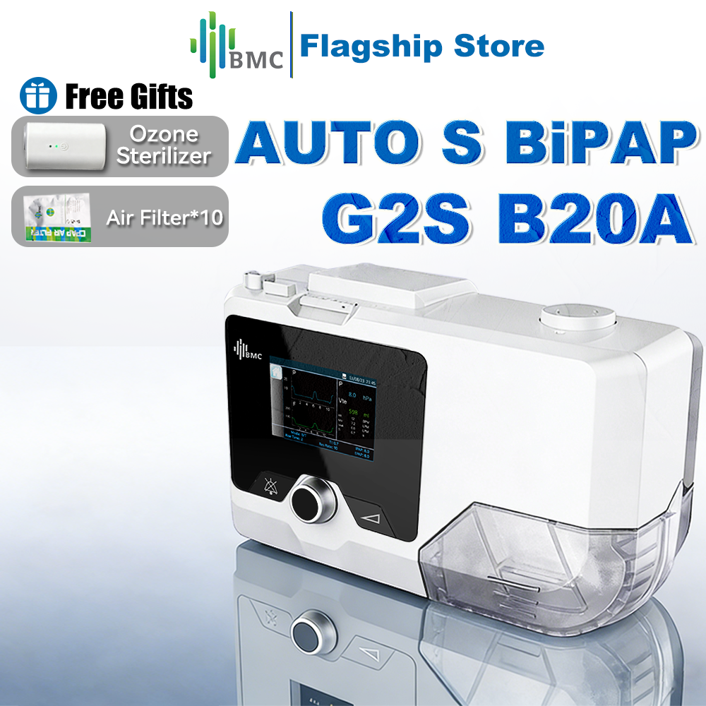 หน้ากากอนามัย กรองฝุ่นและเชื้อโรค BMC Auto Bipap Bi-Level/CPAP Full Face Sleep Apnea เครื่อง G2S B20A รักษา Snoring Central Apnea สร้างข้อมูลรายงาน ราคา 20,000 บาท*ส่งฟรี