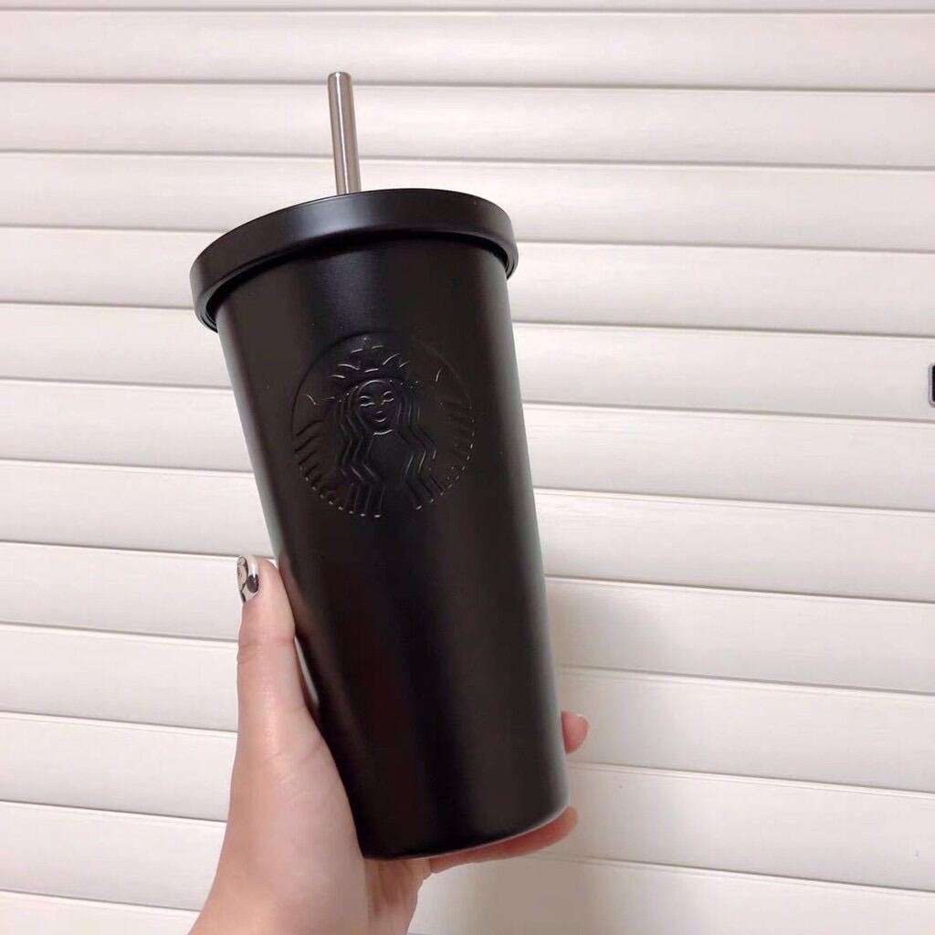 Starbucks Stainless Steel Matte Black Cold Cup Tumbler [500ml] Lazada