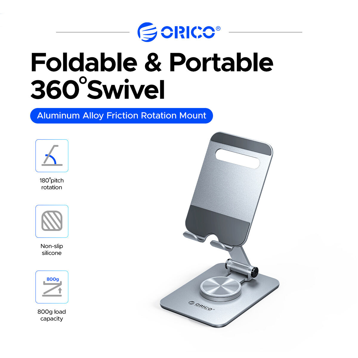 ORICO phổ Giá đỡ điện thoại di động tiện dụng có thể gập lại 36O ° xoay điện thoại, máy tính bảng, bộ chuyển đổi Nintendo đứng/hoàn toàn có thể gập lại  giá có điều chỉnh