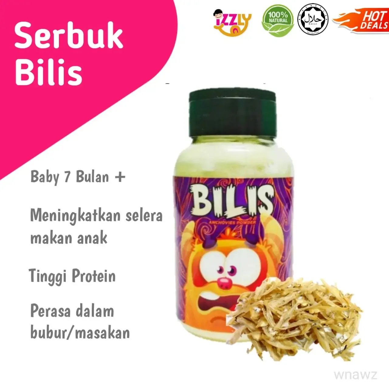 Izzly Serbuk Bilis 100% Natural | Serbuk Ikan Bilis | Anchovies Powder Baby Seasoning Babyfood