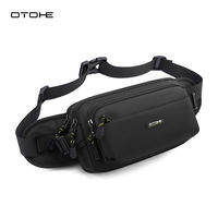 OTOHE Men’s Waist Bag Chest Bag Crossbody Bag Multi-Functional Fitness Bag Three Layer Pocket Design Small Waist Pouch Waterproof Wear-Resistant Waist Bag with Adjustable Strap for Workout Running