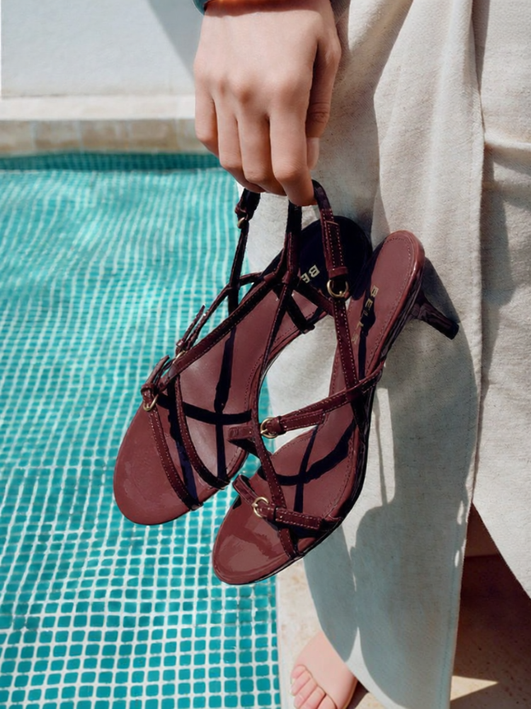 Belle | Celebrity Style Summer New French Wedding Sandals with Thin High Heels Harga 408 Ringgit*Penghantaran Percuma