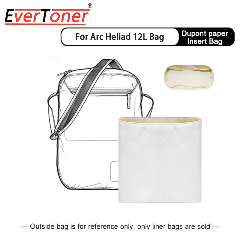 EverToner Dupont paper Purse Insert Organizer Fits For Arc Heliad 12L Bag Inside Storage Bag Travel Makeup Insert Inner Bag ราคา 988 บาท*ส่งฟรี