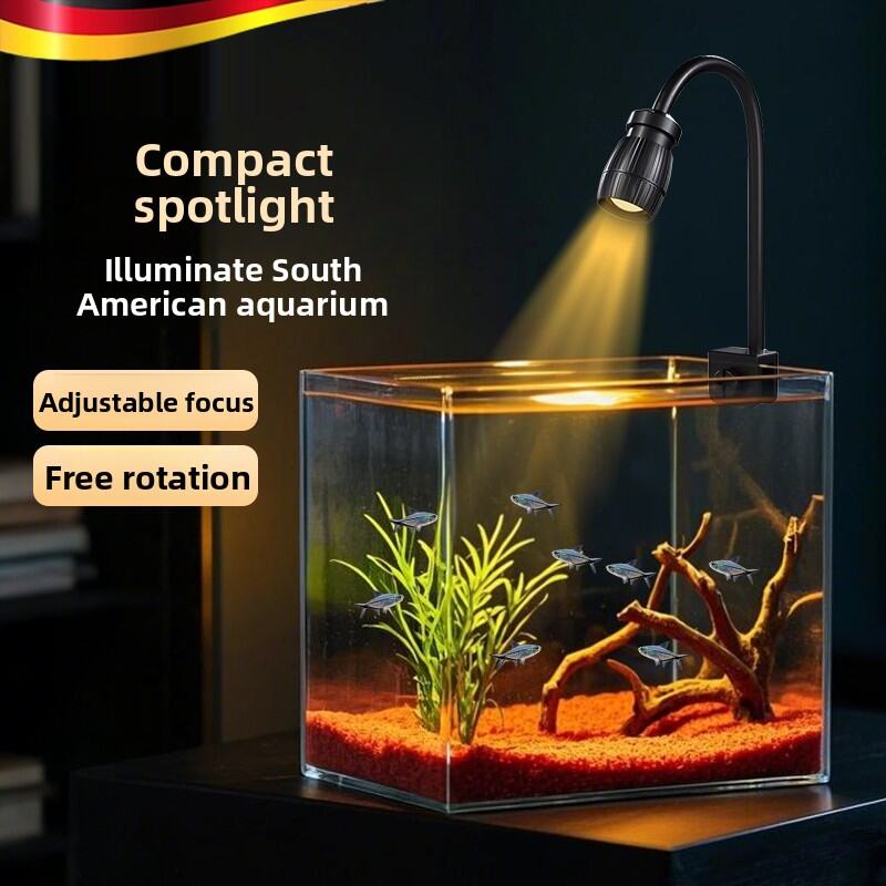 MONLEYTA | Mini Adjustable Focus Fish Tank Spotlight High Brightness Lighting Native Atmosphere South America Tank Spotlight Aquarium Light Harga 110 Ringgit*Penghantaran Percuma