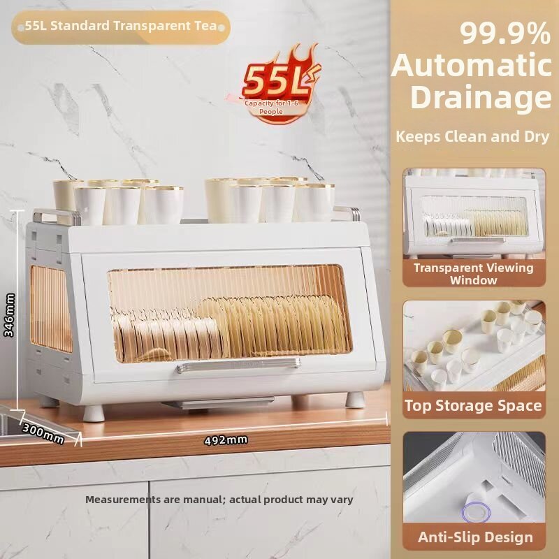 HANYUXUAN | Small Home UV Sterilizing Dish Cabinet Drying Rack for Cups Bottles