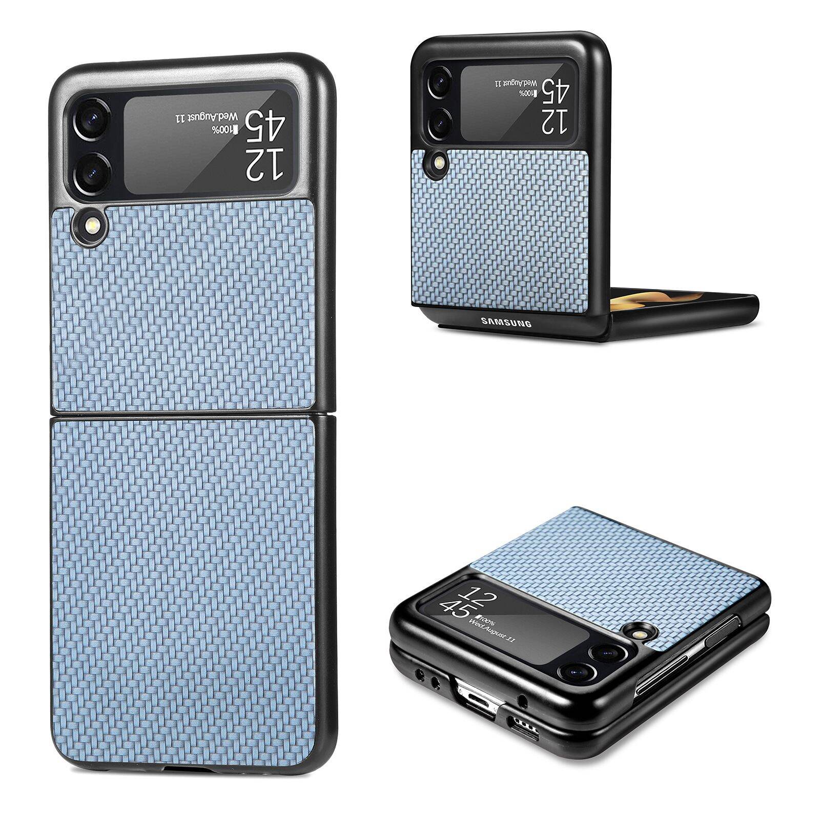 Ready Stock Samsung Galaxy Z Flip 3 Z Flip 4 Carbon Fibre Phone Full Cover Casing Original