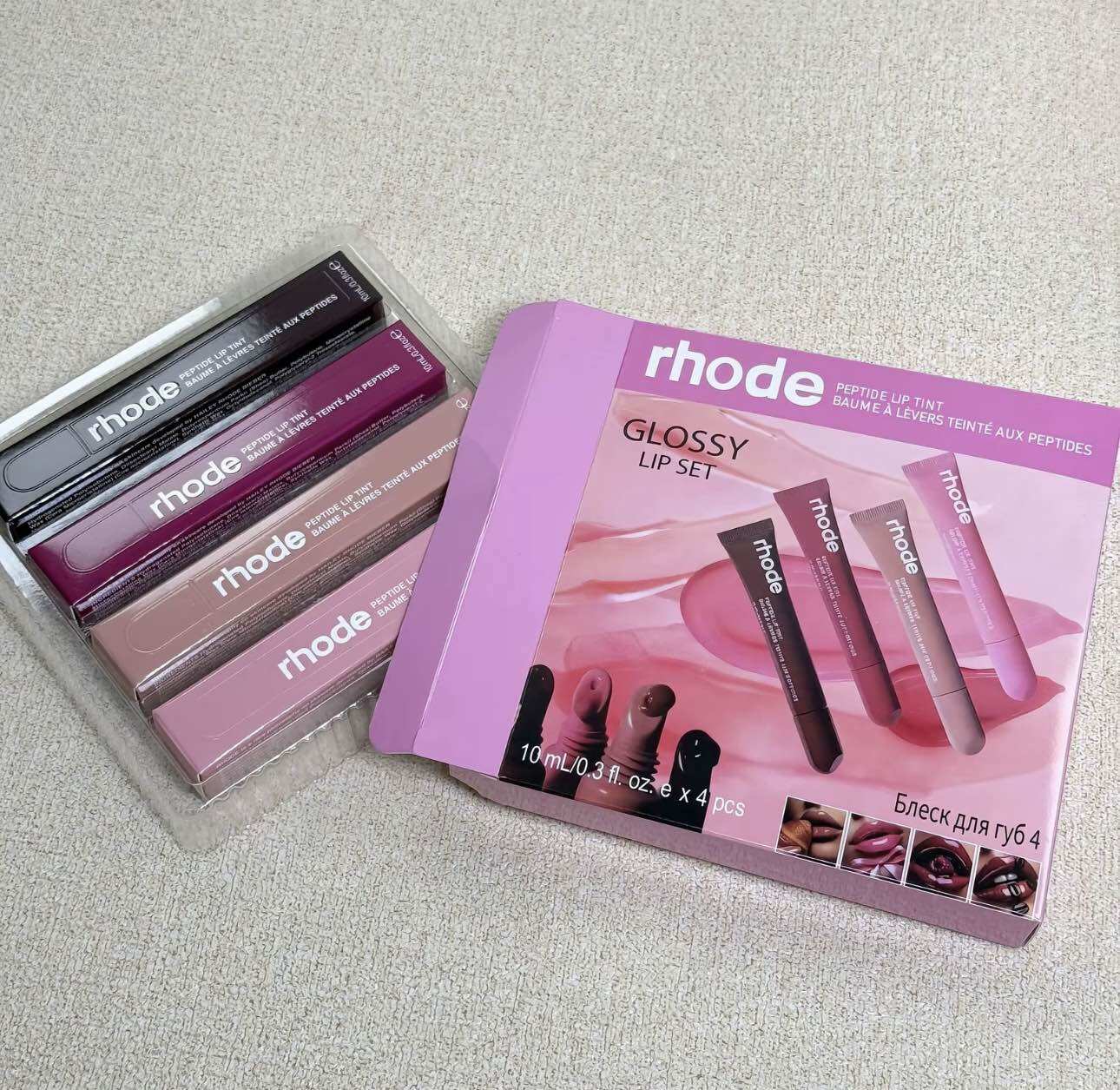 rhode Glossy Lip Set peptide lip tint peptides mode gloss