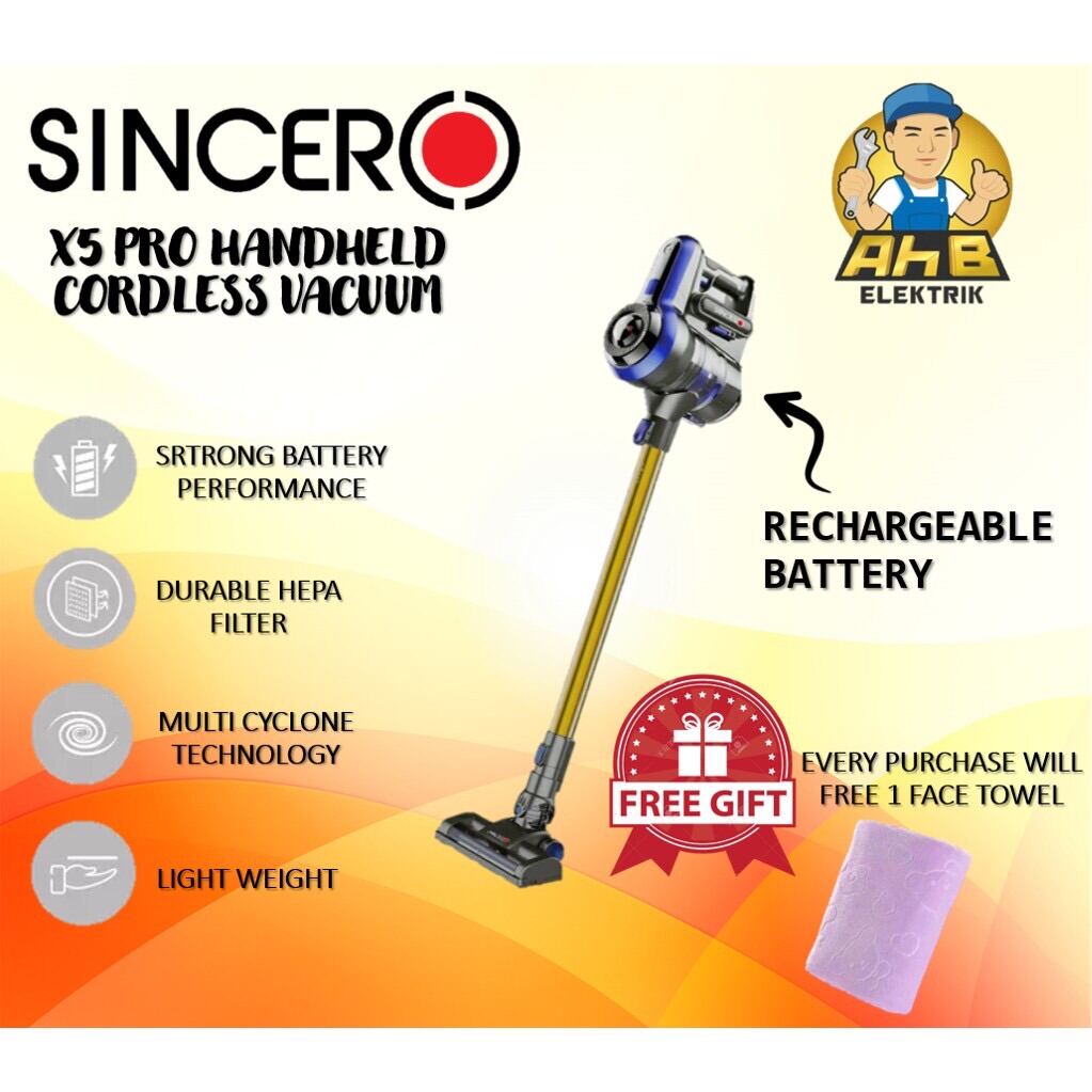 SINCERO X5 PRO SVC 300 HANDHELD CORDLESS VACUUM CLEANER REMOVEABLE