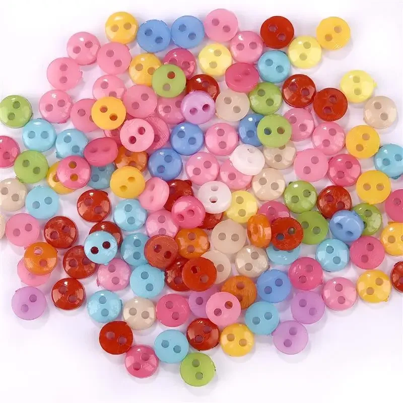 100pcs Mini Buttons Plastic Doll Clothes Round Buckles Buttons for Handmade Cartoon Garment Sewing DIY Craft Needlework
